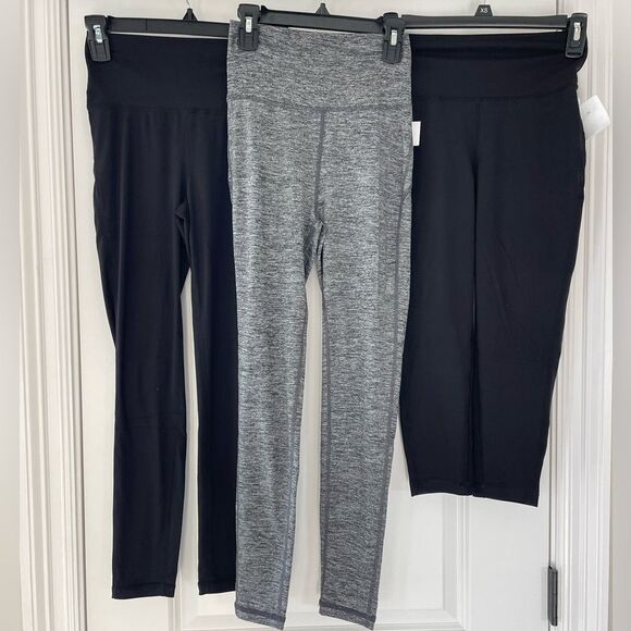 90 Degree by Reflex Leggings Black & Gray - Lot of 3 pairs NWOT Size Small - Picture 1 of 5